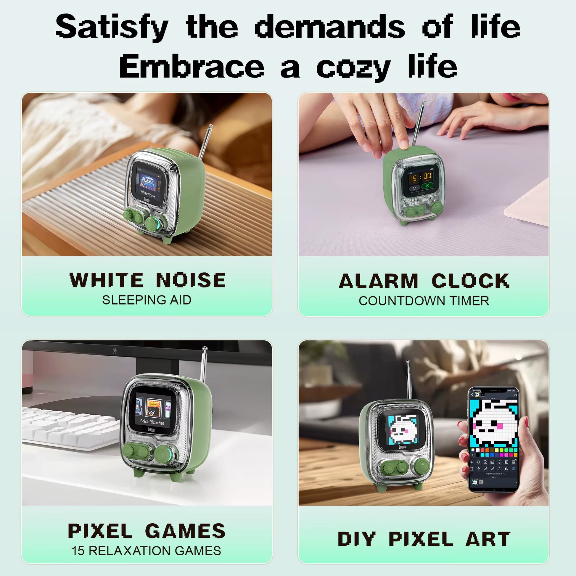 T-Tiivoo-2 Mini Retro White Noise Bluetooth Speaker Portable Vintage Sleep Aid Bluetooth Speaker High Quality Subwoofer